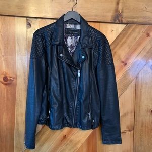 Black Rivet Faux Leather Jacket